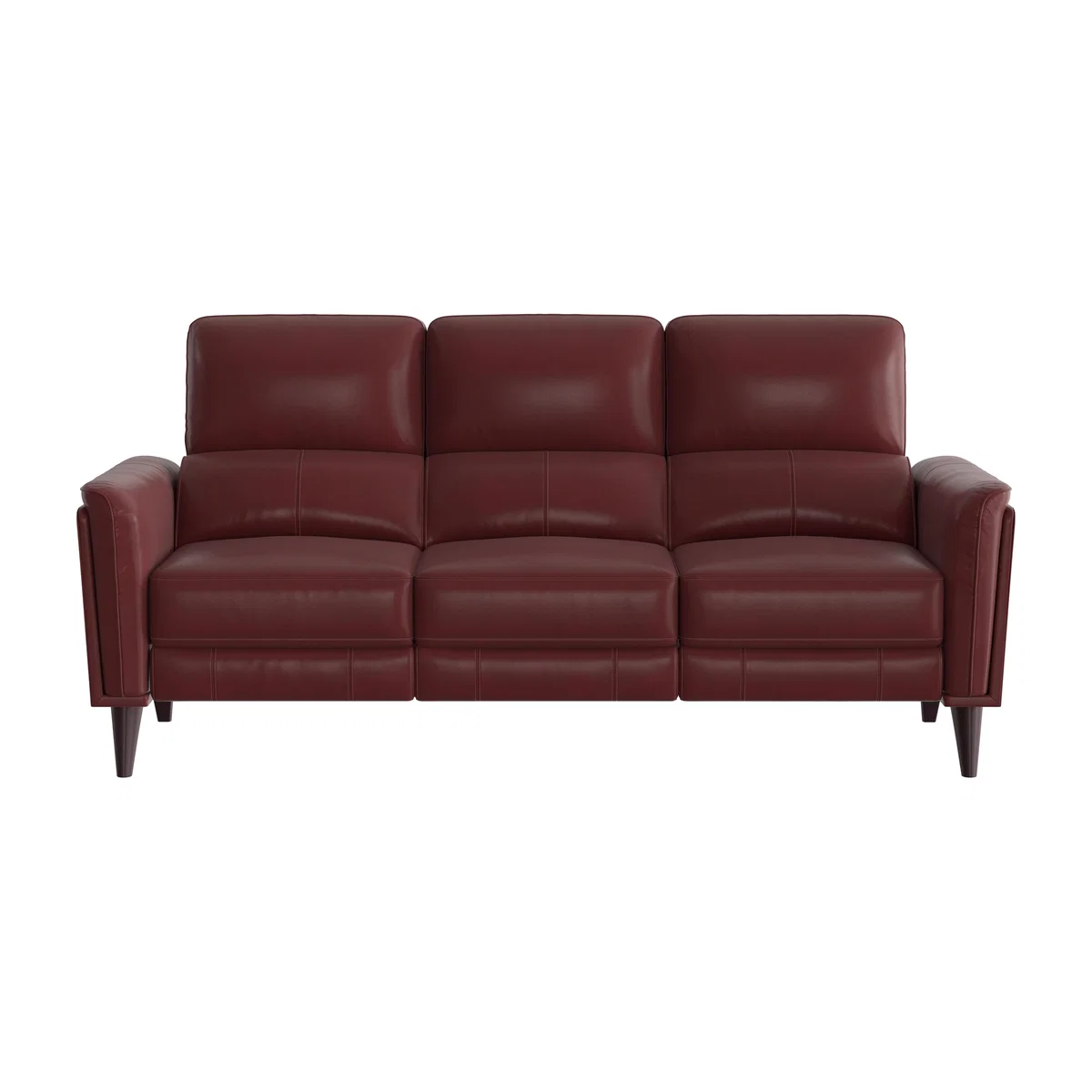 Compact Collection Klein 3 Seater NC Leather Power Recliner Sofa with Telescopic Headrests - NC Deep Red