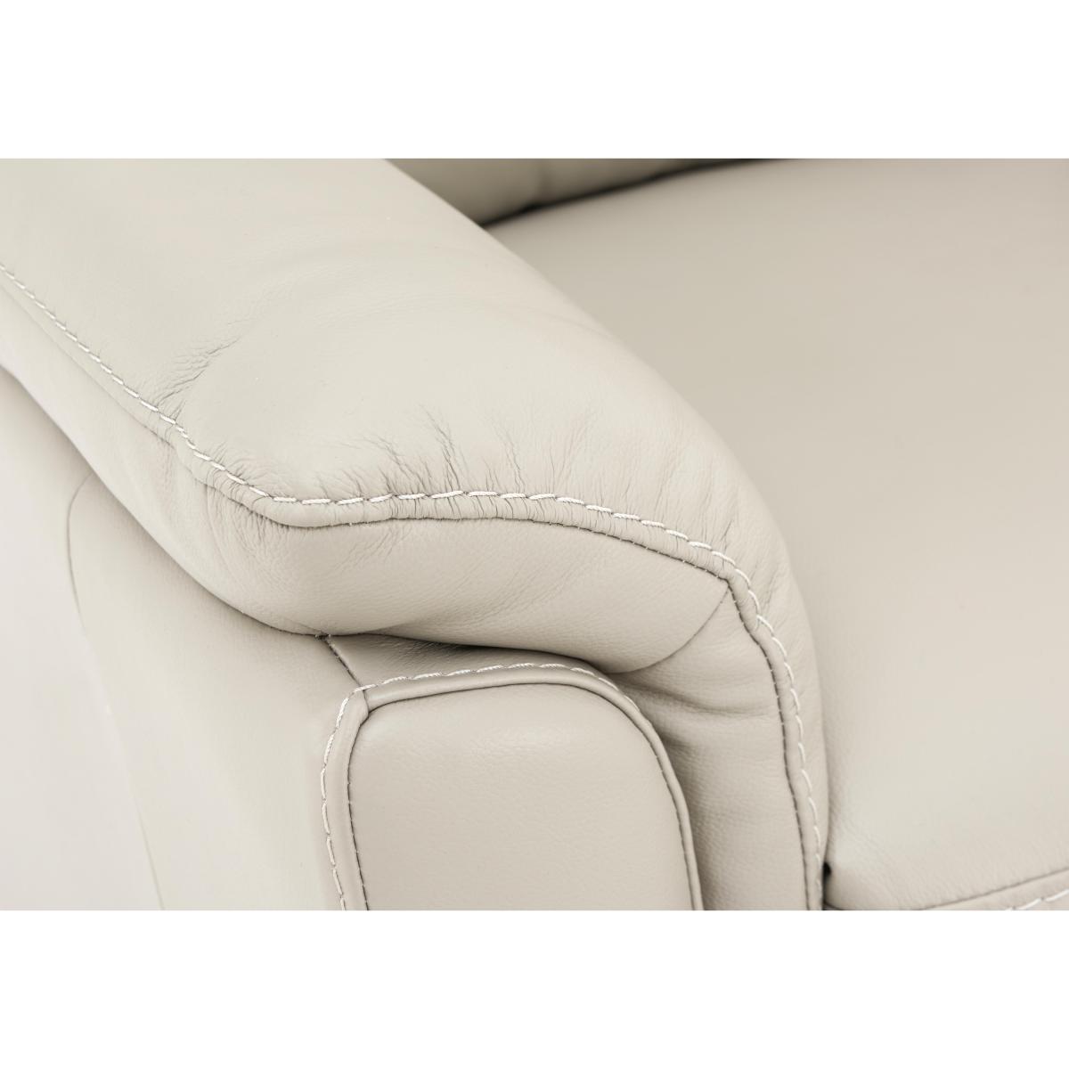 Compact Collection Piccolo 3 Seater Leather Static Sofa - Grey- World of Leather – image 2
