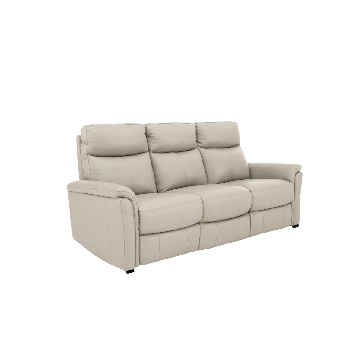 Compact Collection Piccolo 3 Seater Leather Static Sofa - Grey- World of Leather – image 3
