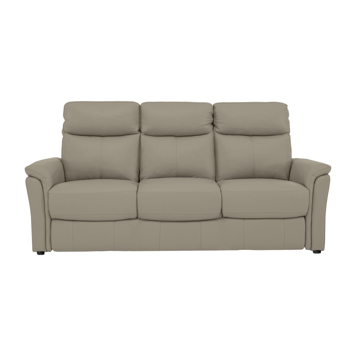 Compact Collection Piccolo 3 Seater Leather Static Sofa - Grey- World of Leather – image 1