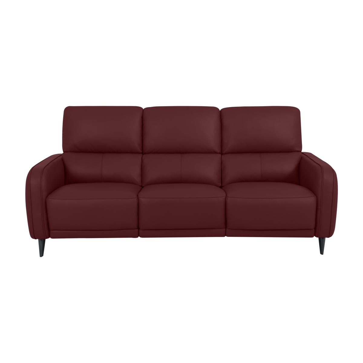 Domicil - Logan 3 Seater Leather Power Recliner Sofa - Burgundy