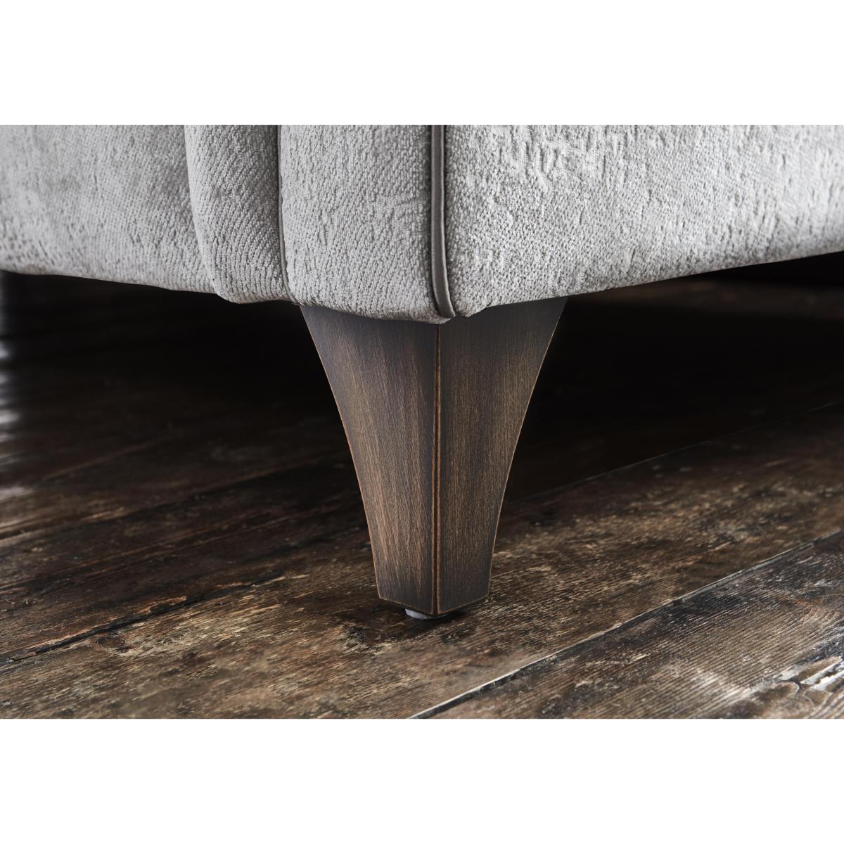 Boutique Splendour Fabric 3 Seater Sofa - Meridian Silver with Antique Feet – image 5
