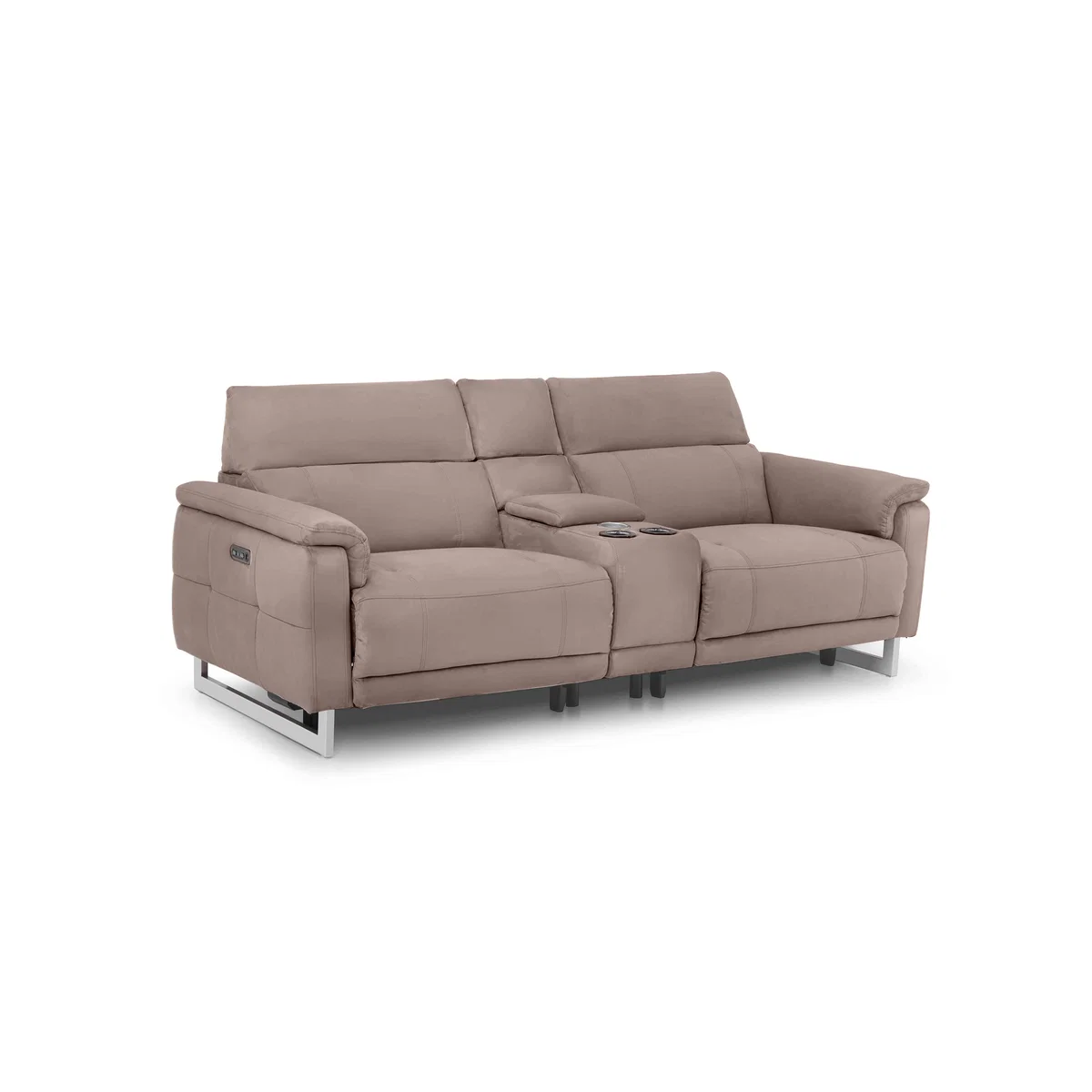 Moet 3 Seater Fabric Power Recliner Sofa with Telescopic Headrests and Smart Console - Heritage Saffron – image 8