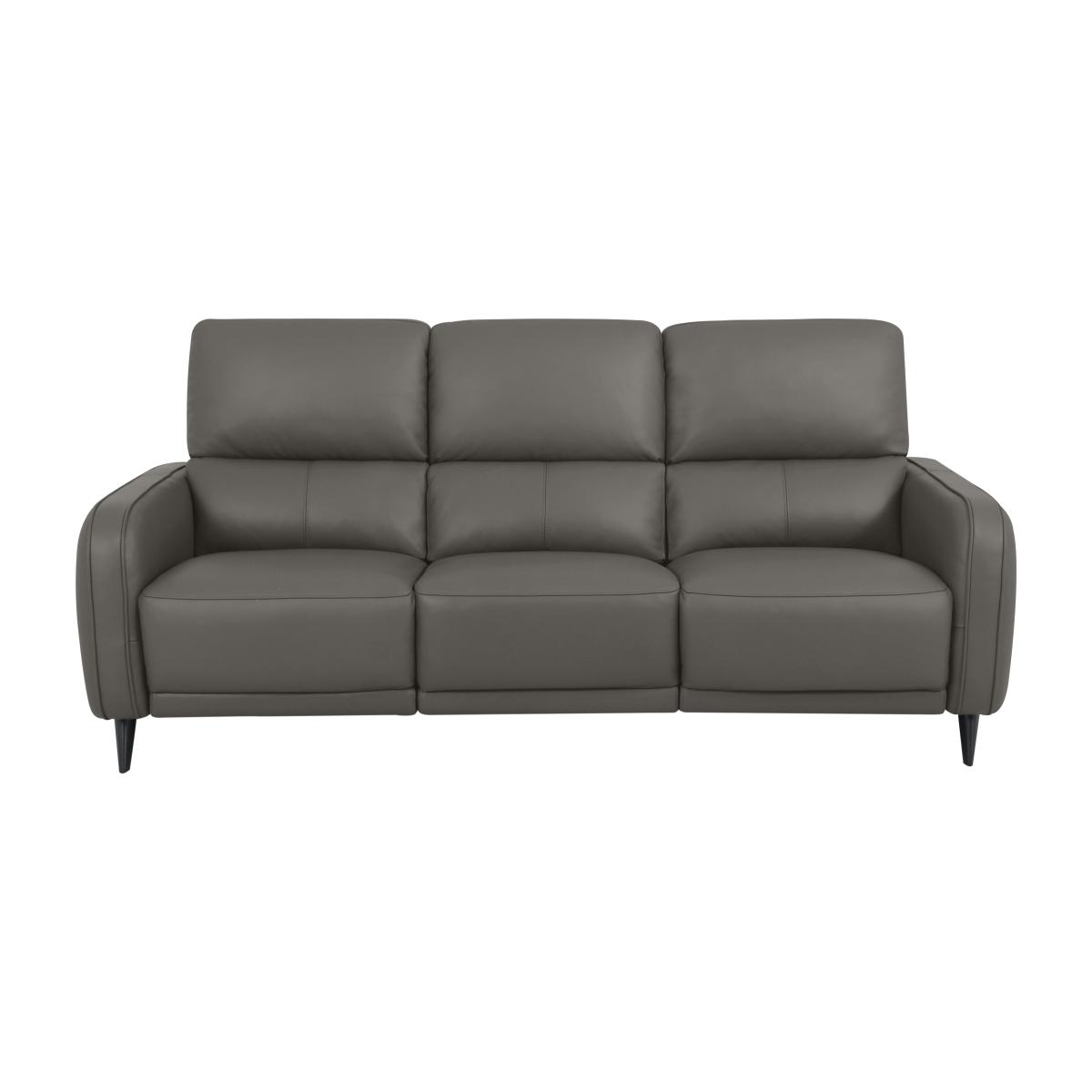 Domicil - Logan 3 Seater Leather Power Recliner Sofa - NP Elephant Grey