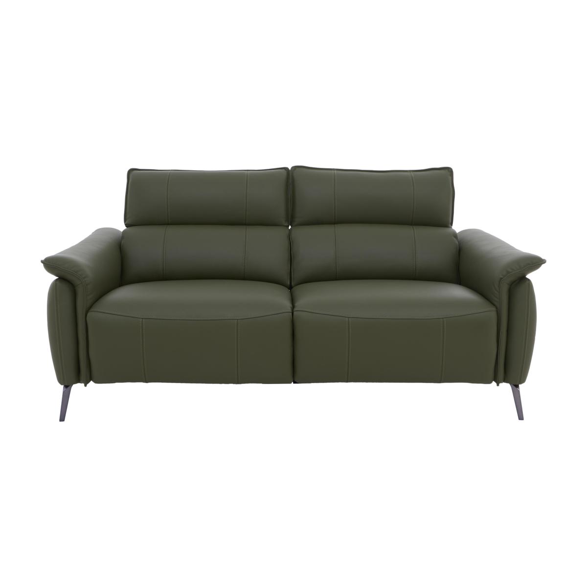 Jude 3 Seater Leather Power Recliner Sofa with Telescopic Headrests - Green – image 1