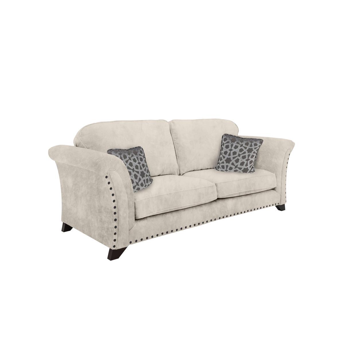 Holly 3 Seater Fabric Classic Back Sofa With Studs – image 3