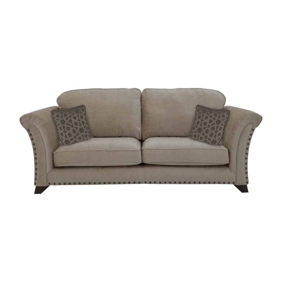 Holly 3 Seater Fabric Classic Back Sofa With Studs – image 1