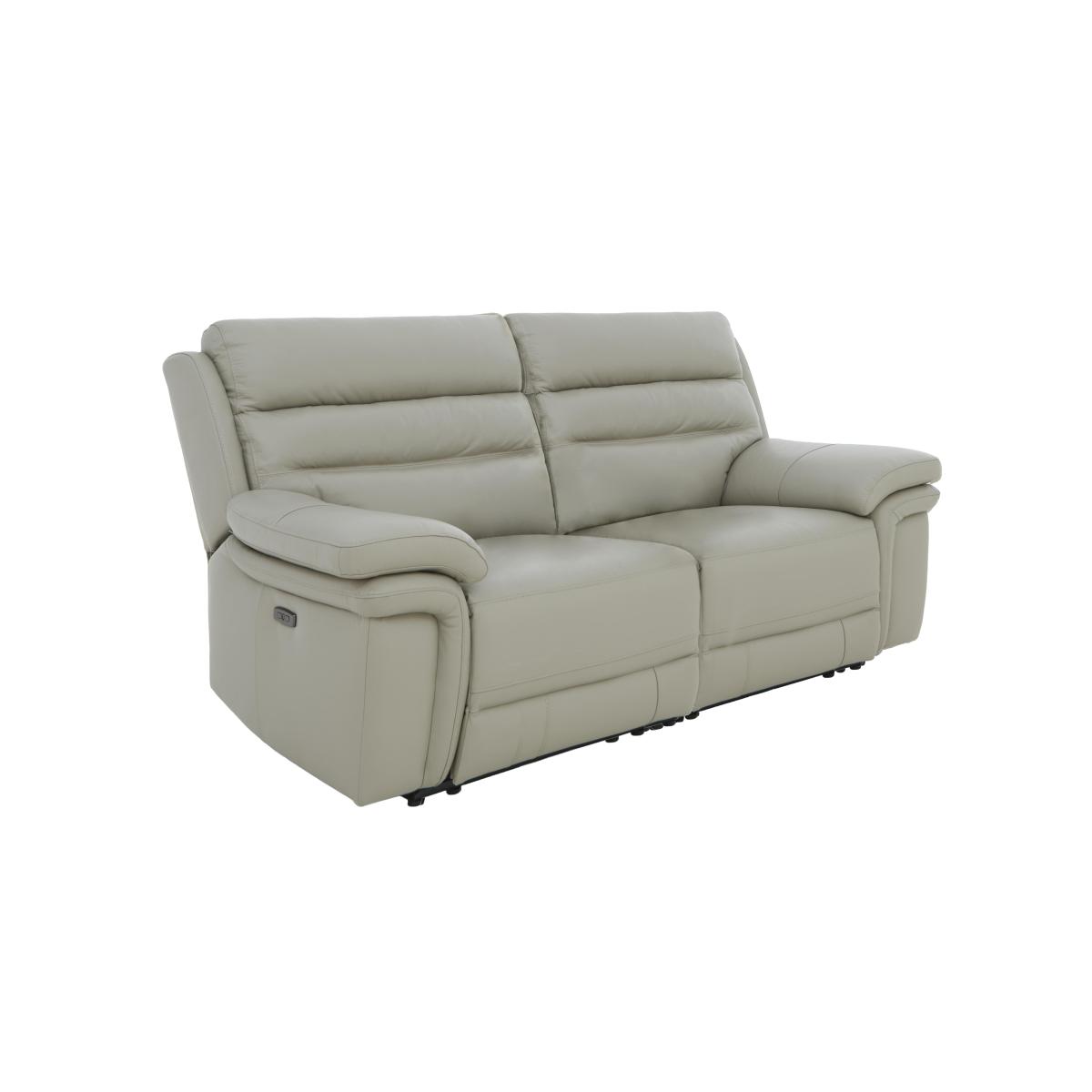 Berlin 3 Seater Leather Sofa - Grey – image 2