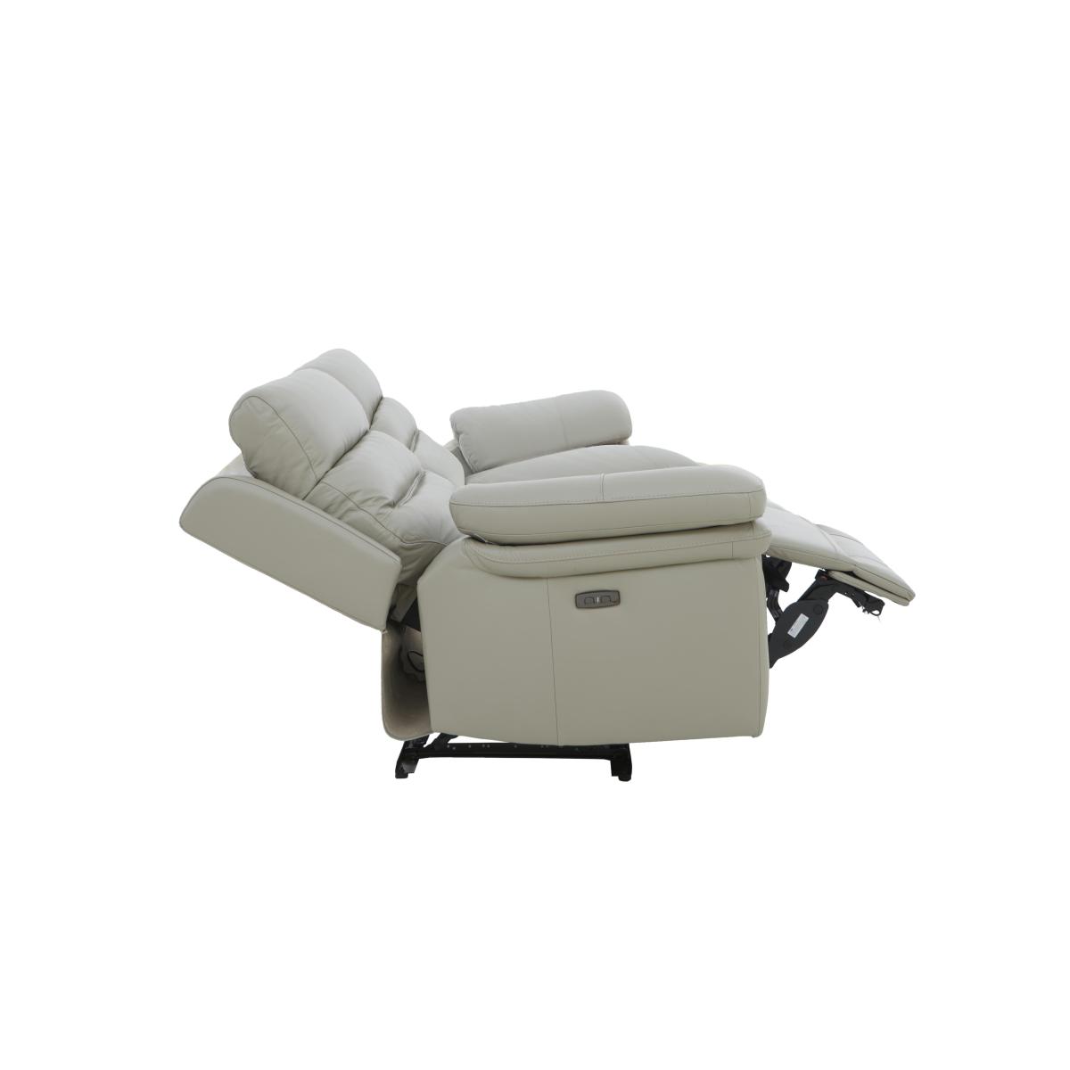 Berlin 3 Seater Leather Sofa - Grey – image 4