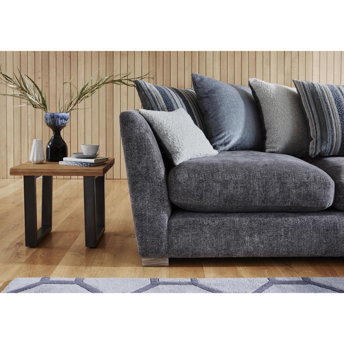 Nautical Small 3 Seater Scatter Back Chaise Sofa - Grey – image 3