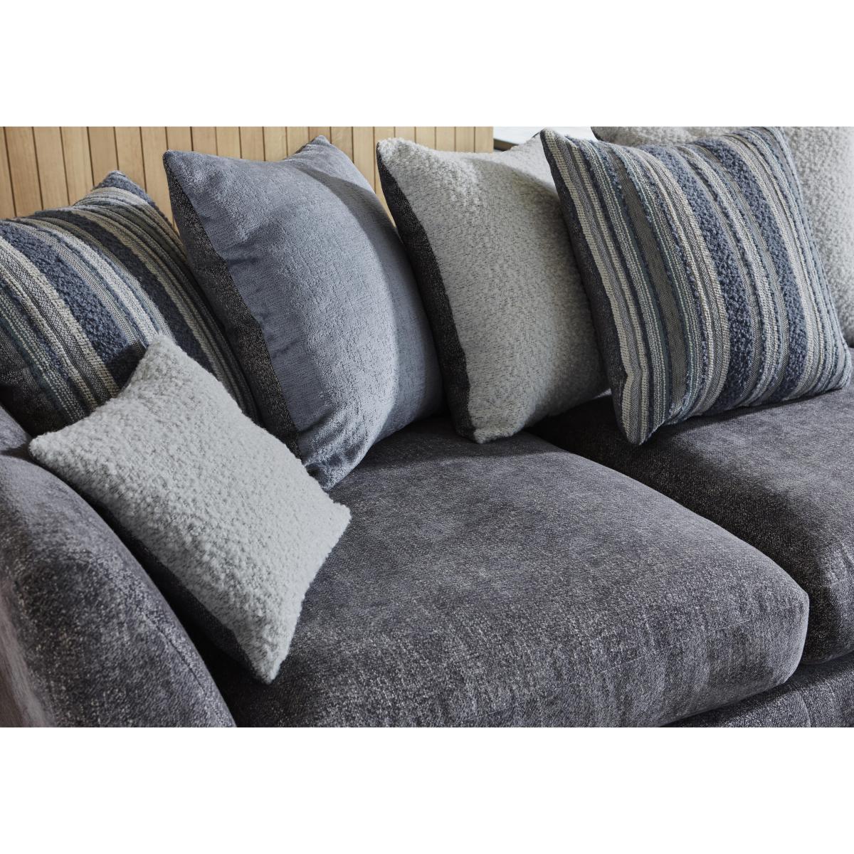 Nautical Small 3 Seater Scatter Back Chaise Sofa - Grey – image 4