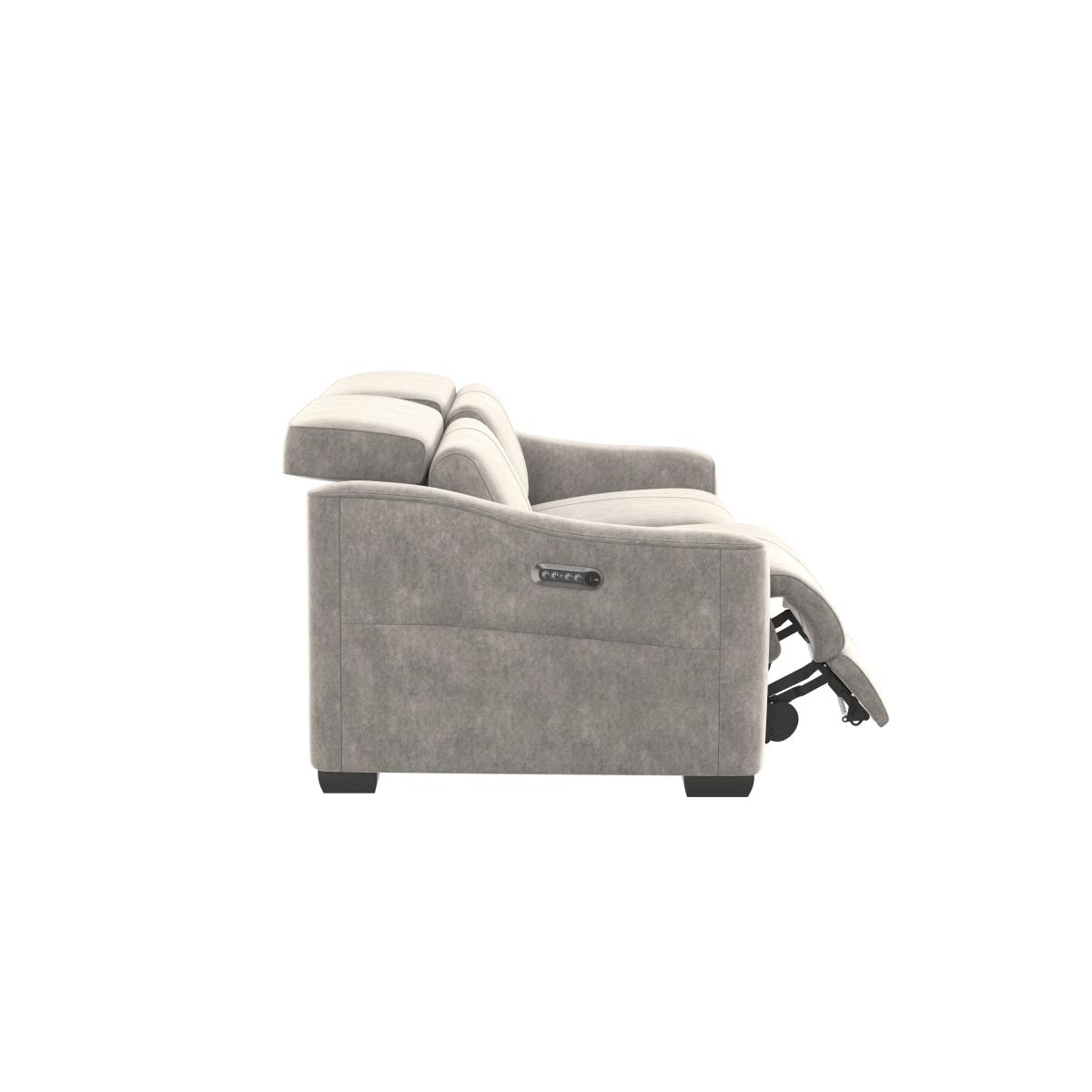 Xavier 3 Seater Fabric Recliner Sofa with Power Headrests – image 6