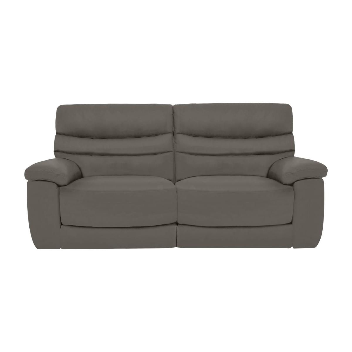 Comfort Story - Nimbus 3 Seater Leather Power Recliner Sofa with Headrests and Power Lumbar - Elephant
