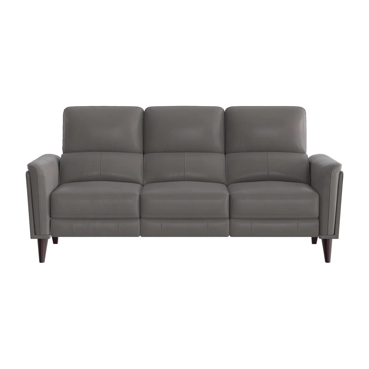 Compact Collection Klein 3 Seater BV Leather Power Recliner Sofa with Telescopic Headrests - BV Elephant