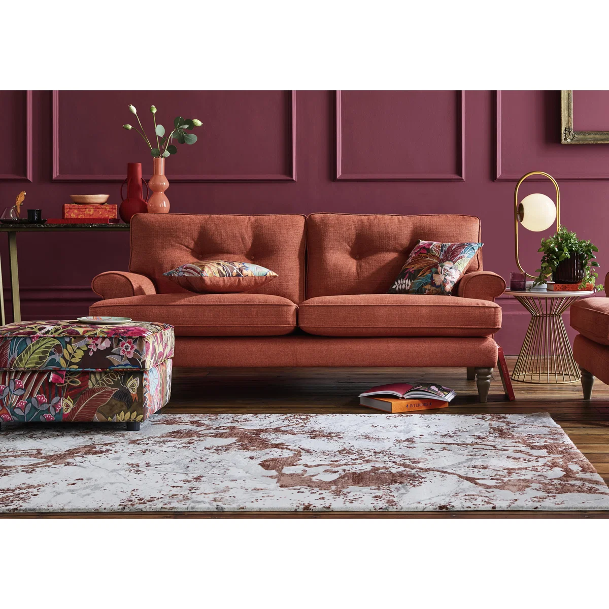 The Botanical Collection Paradiso 3 Seater Fabric Plain Sofa - Yellow – image 2
