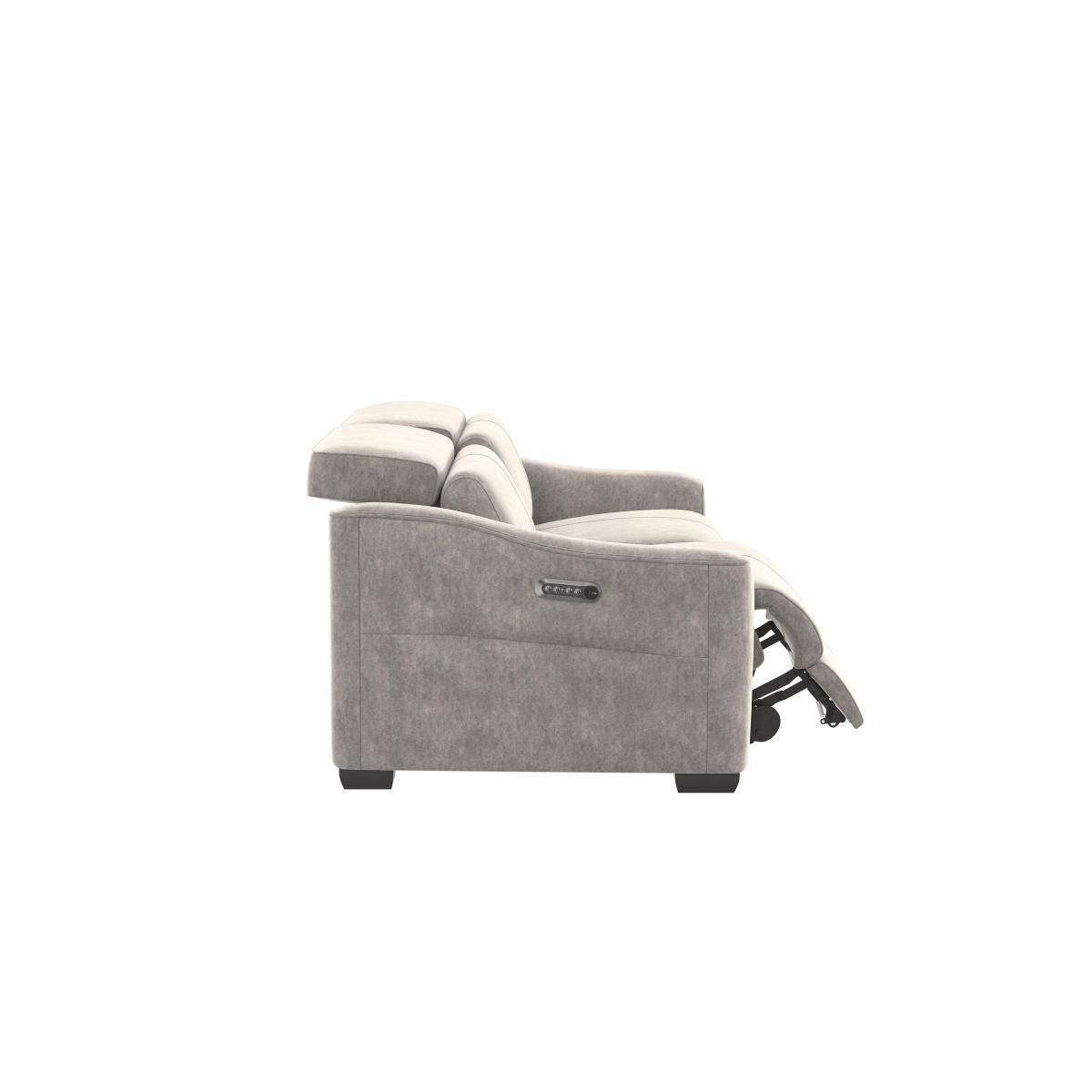 Xavier 3 Seater Fabric Sofa with Power Recliner - R16 Charcoal – image 6