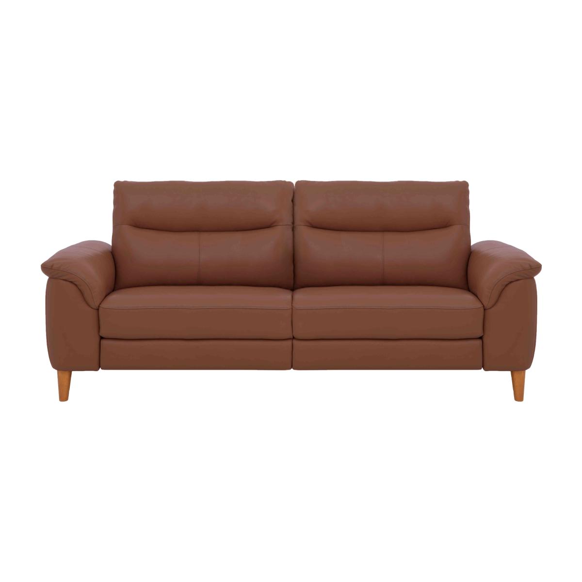 Morgan 3 Seater Leather Power Recliner Sofa - Brown – image 1