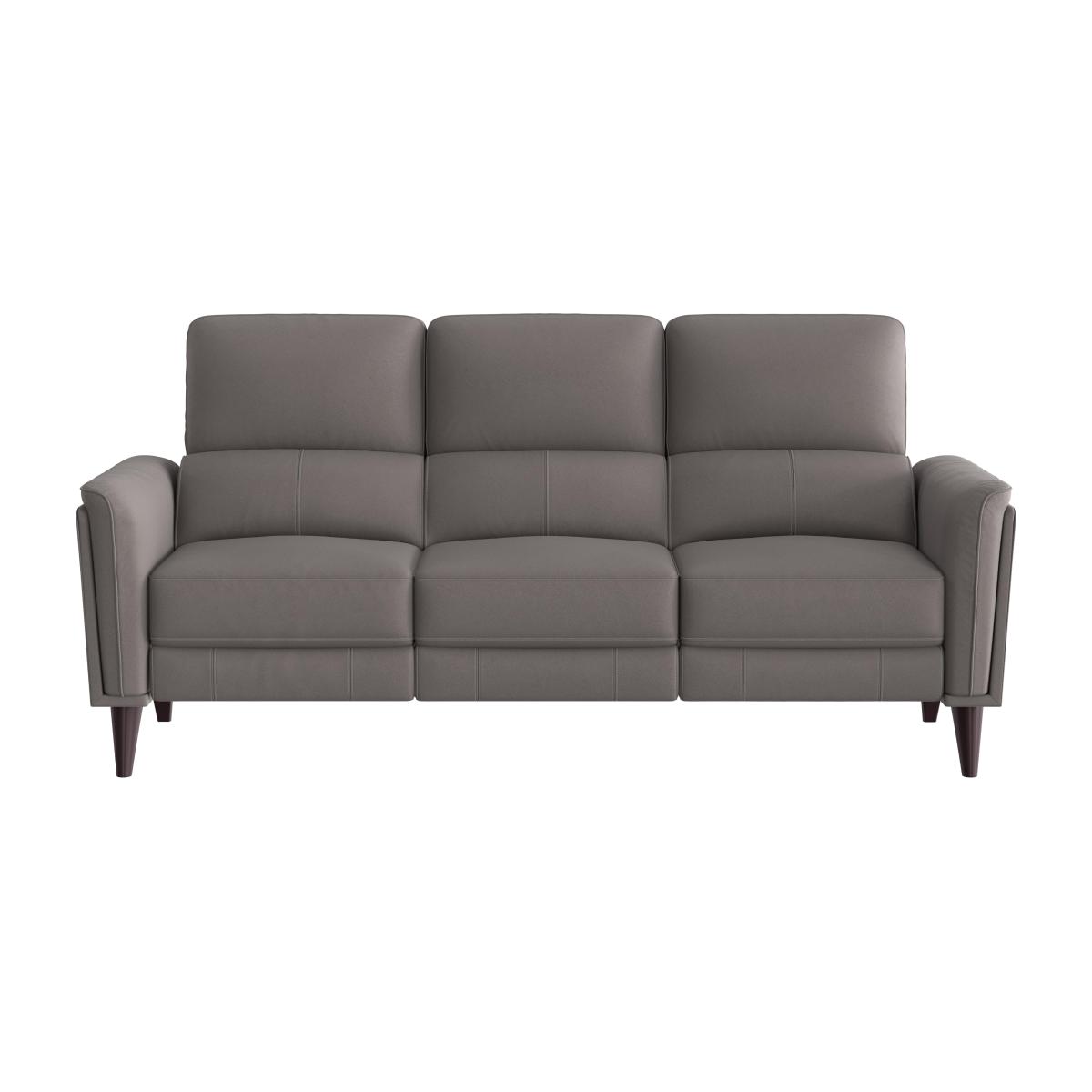 Compact Collection Klein 3 Seater Fabric Power Recliner Sofa with Telescopic Headrests - Elephant