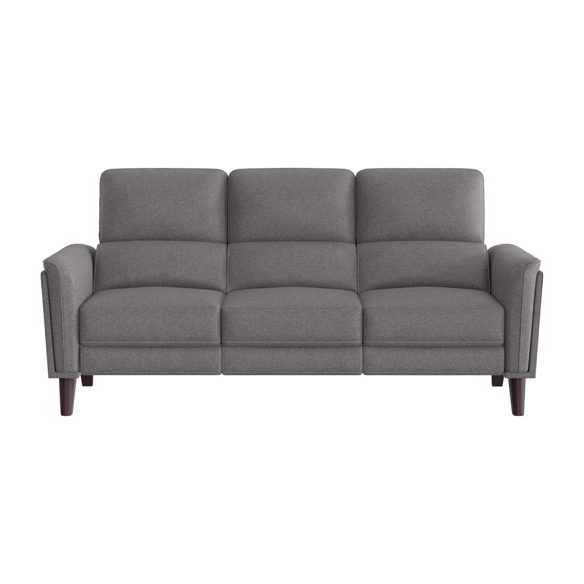 Compact Collection Klein 3 Seater Fabric Power Recliner Sofa with Telescopic Headrests - Charcoal Gray