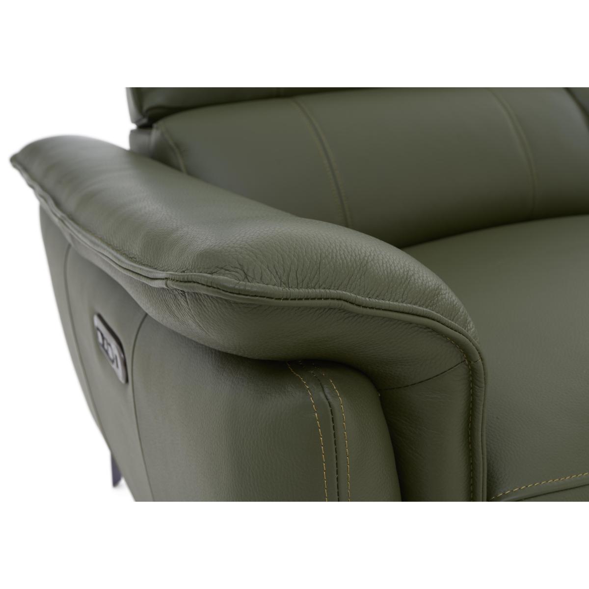 Jude 3 Seater Leather Power Recliner Sofa with Smart Console Unit and Power Telescopic Headrests - Montana Cotton – image 2