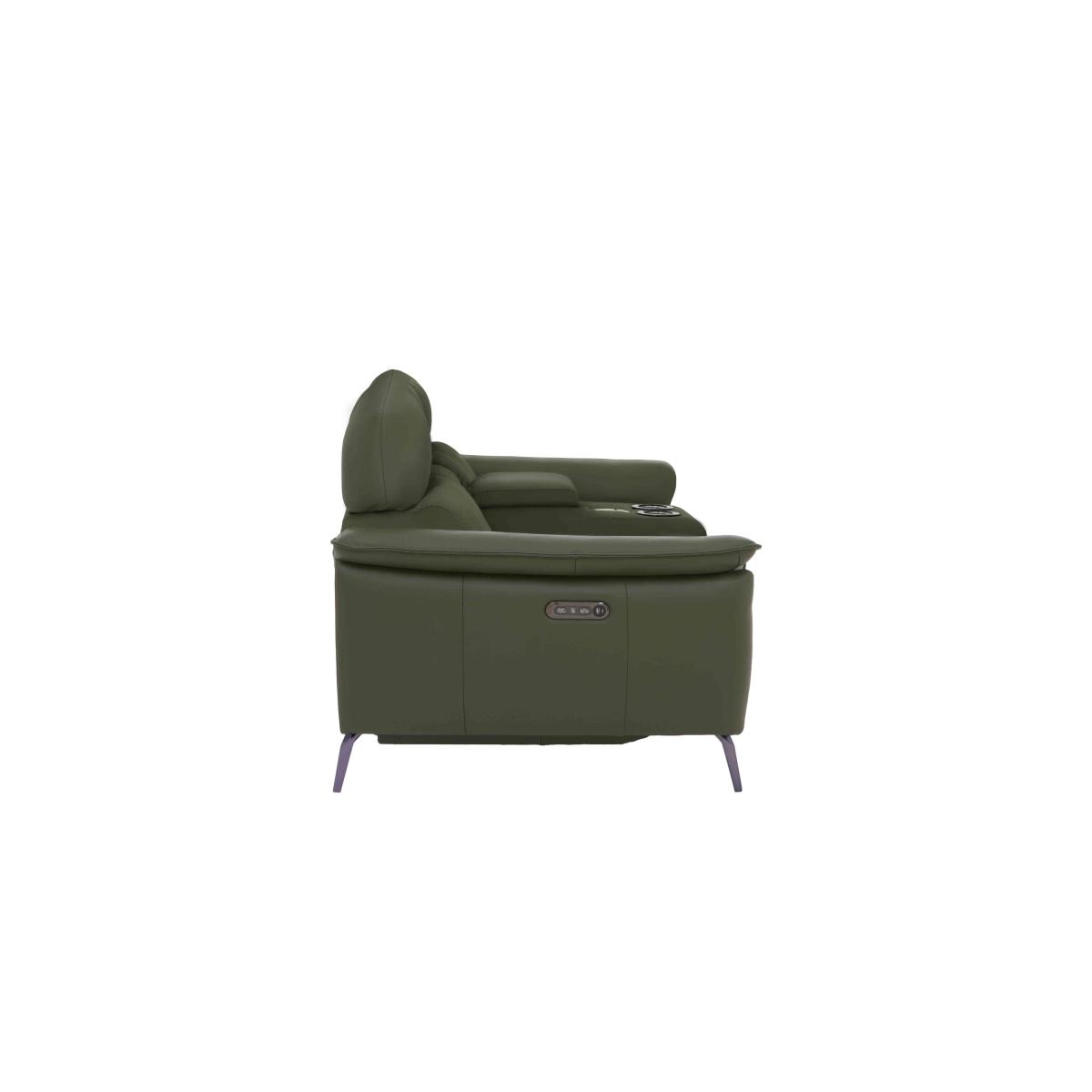 Jude 3 Seater Leather Power Recliner Sofa with Smart Console Unit and Power Telescopic Headrests - Montana Cotton – image 5