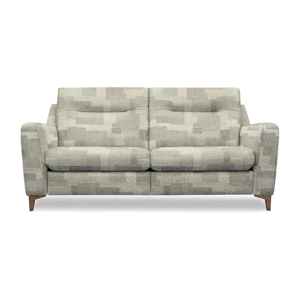 G Plan - Arlo 3 Seater Fabric Power Recliner Sofa - Checkers Smoke with Walnut Feet