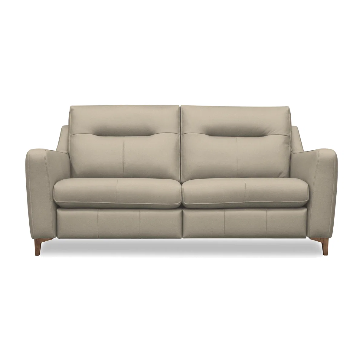 G Plan - Arlo 3 Seater Leather Sofa - No Recliner - Oxford Mushroom with Walnut Feet