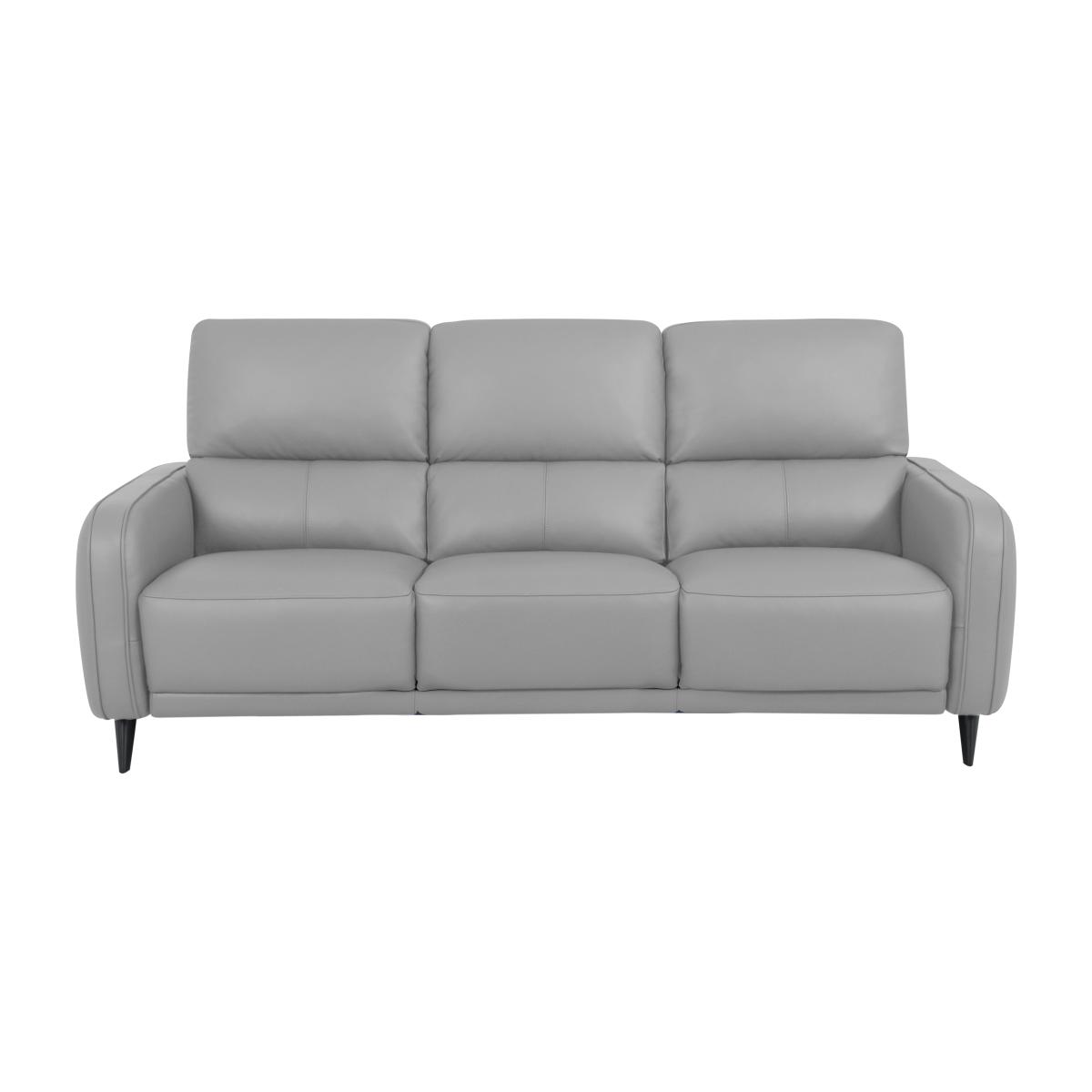 Domicil - Logan 3 Seater Leather Sofa - NN Light Grey