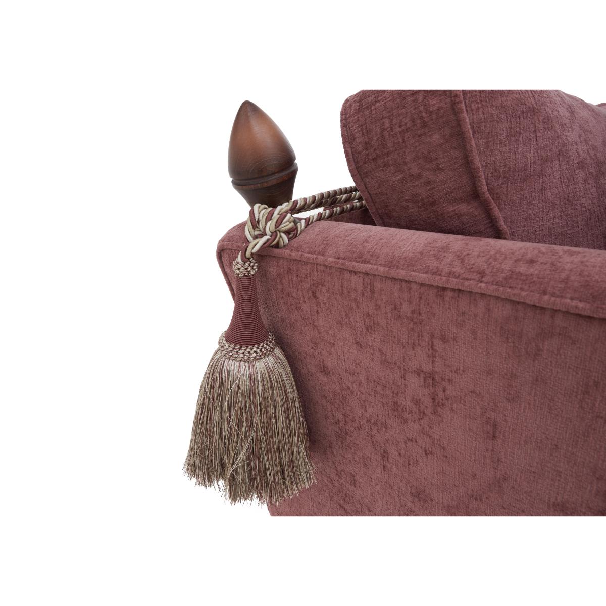 Boutique Chatterley 3 Seater Sofa with Knole Arms - Bolero Boysenberry with Walnut Castors – image 2