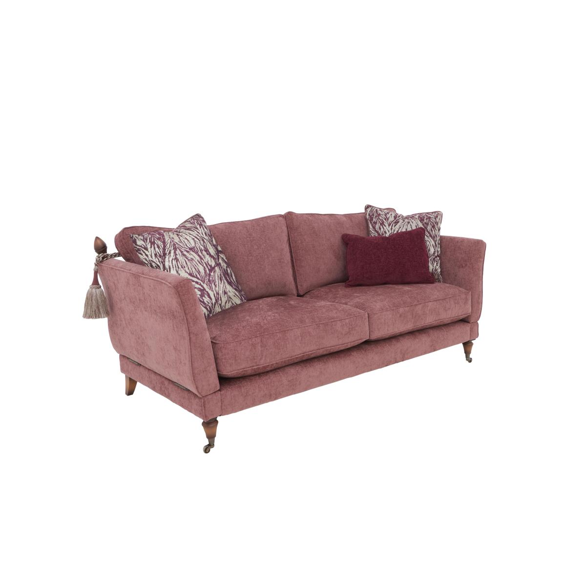 Boutique Chatterley 3 Seater Sofa with Knole Arms - Bolero Boysenberry with Walnut Castors – image 5