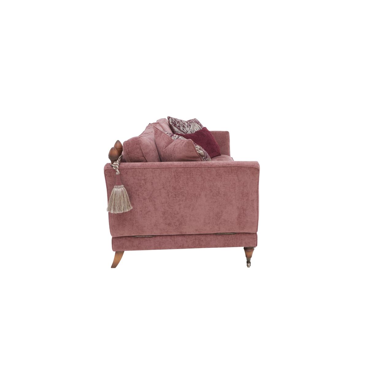 Boutique Chatterley 3 Seater Sofa with Knole Arms - Bolero Boysenberry with Walnut Castors – image 6