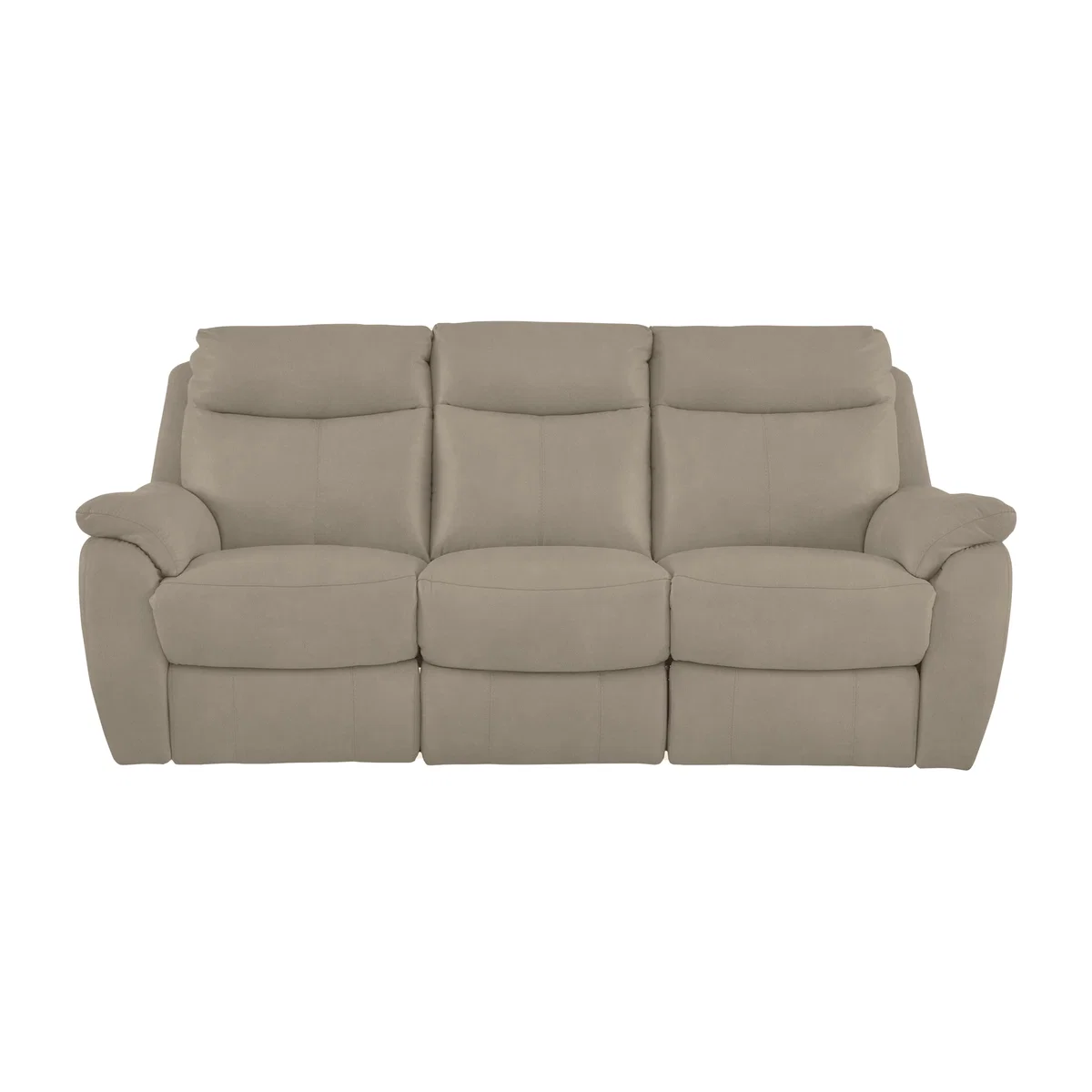 Snug 3 Seater Fabric Manual Recliner Sofa - Beige – image 1