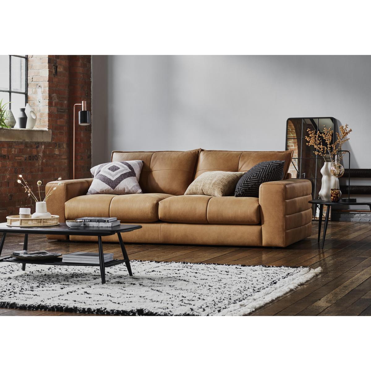 Boutique Brando 3 Seater Leather Sofa - Brown – image 2