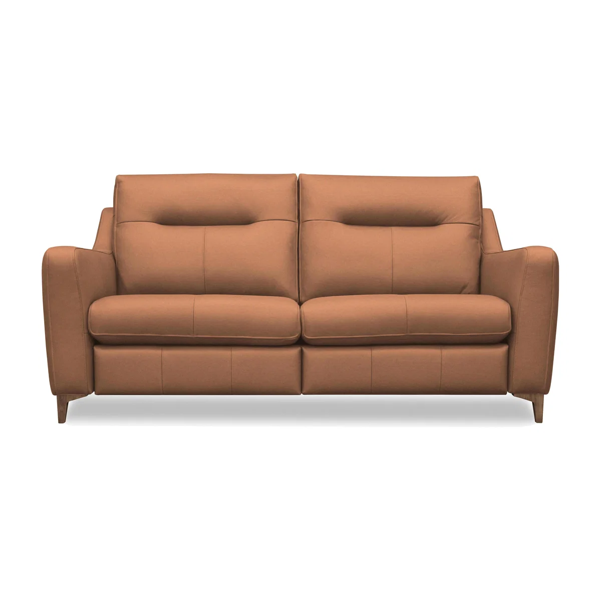 G Plan - Arlo 3 Seater Leather Sofa - No Recliner - Texas Tan with Walnut Feet