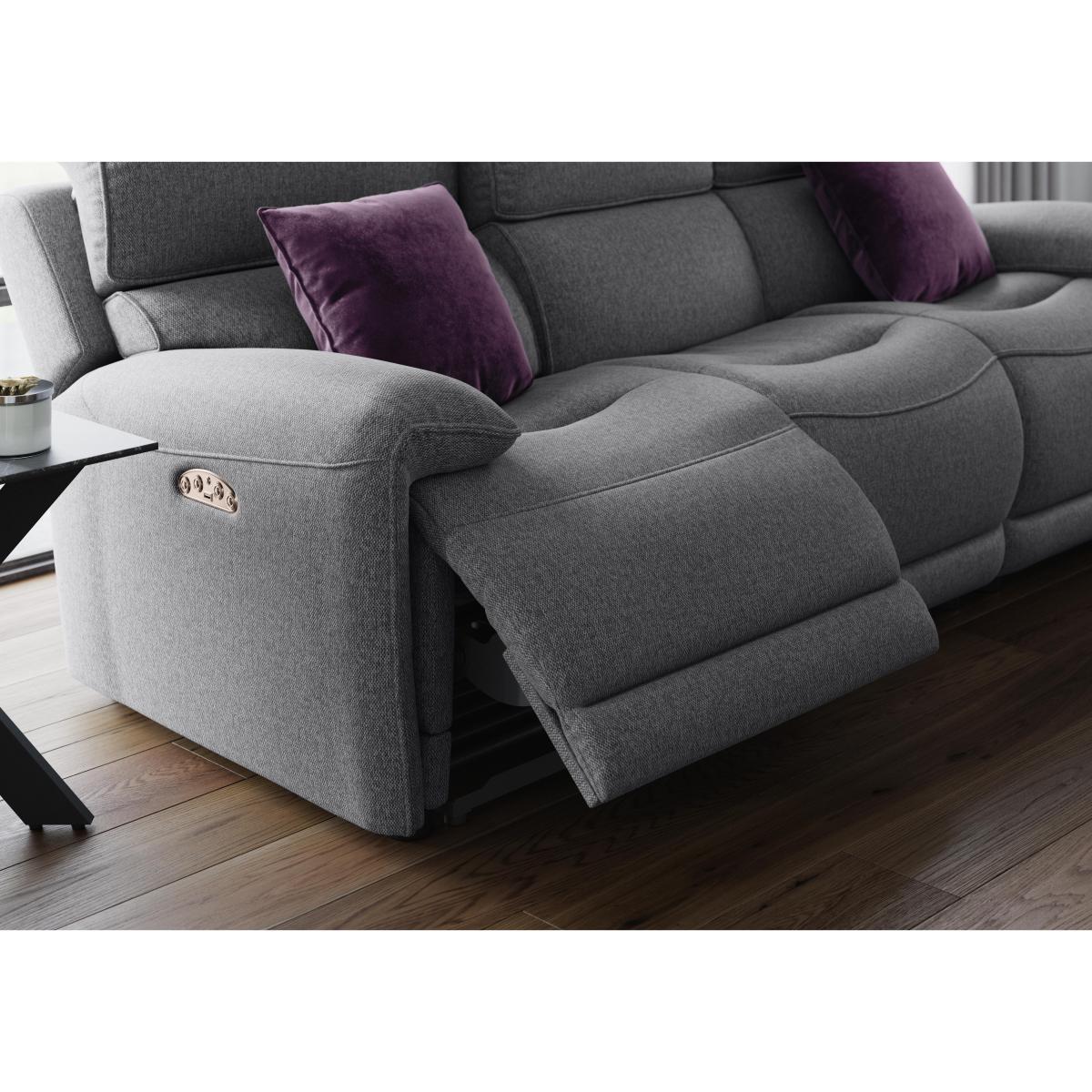 Link 3 Seater Fabric Power Recliner Sofa with Power Headrests – image 4