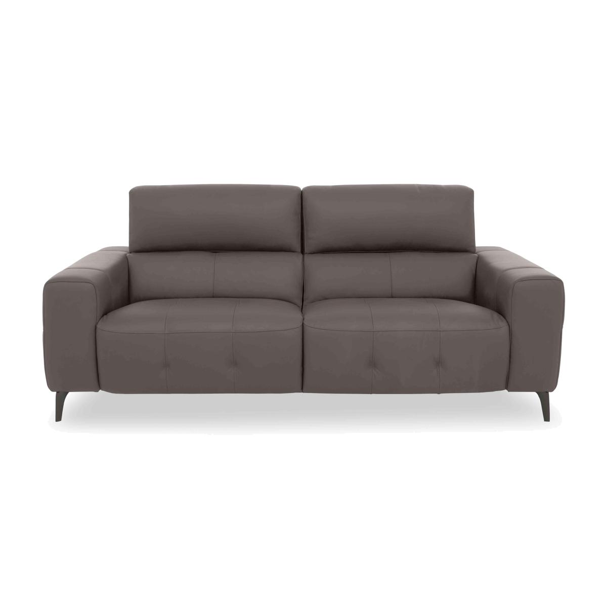 New York 3 Seater HW Leather Sofa - Elephant
