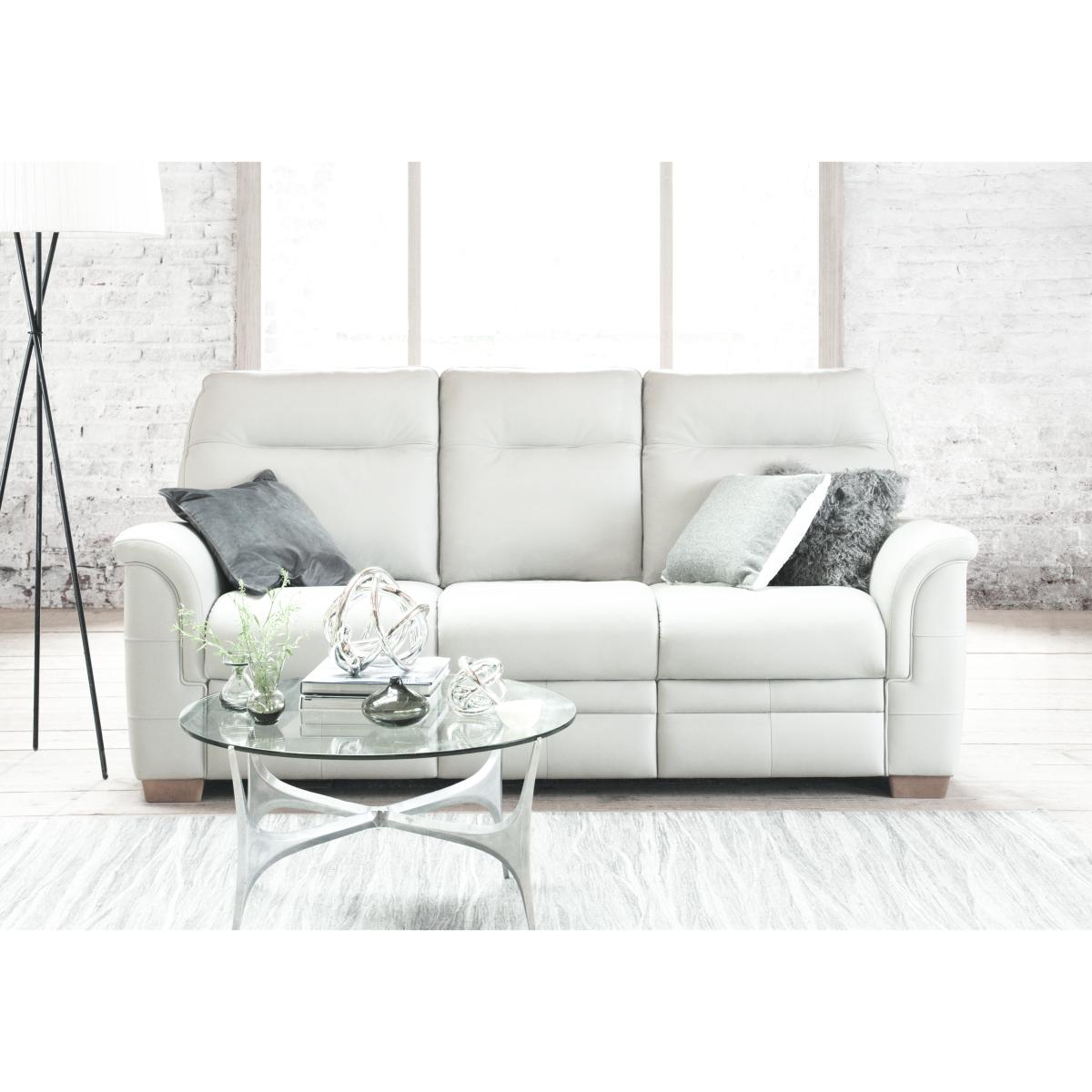 Parker Knoll - Hudson 3 Seater Leather Manual Recliner Sofa - Grey – image 2