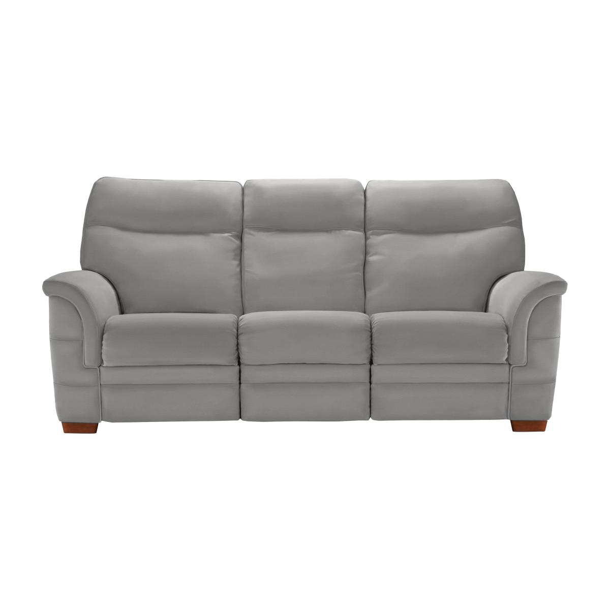 Parker Knoll - Hudson 3 Seater Leather Manual Recliner Sofa - Grey – image 1