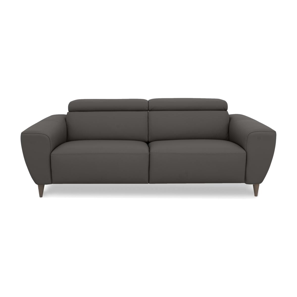 Nicoletti Italia - Milano 3 Seater Leather Power Recliner Sofa - Torello Grigio Scuro