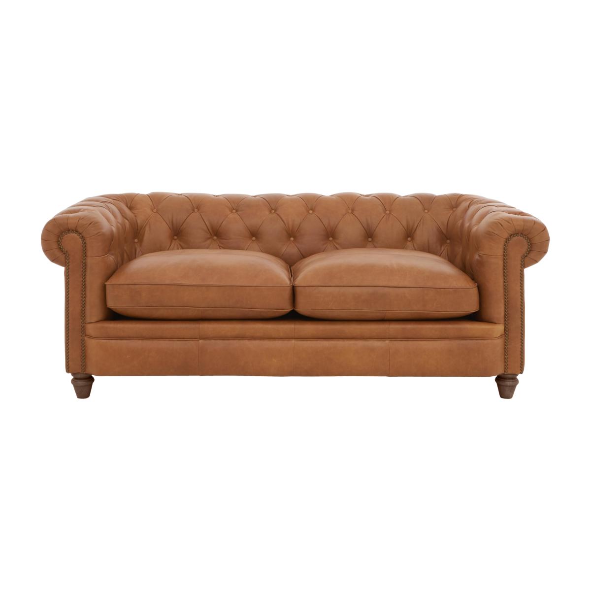Alexander and James - Chesterfield Collection Ralph 3 Seater Leather Sofa - Original with Studs - Dark Feet