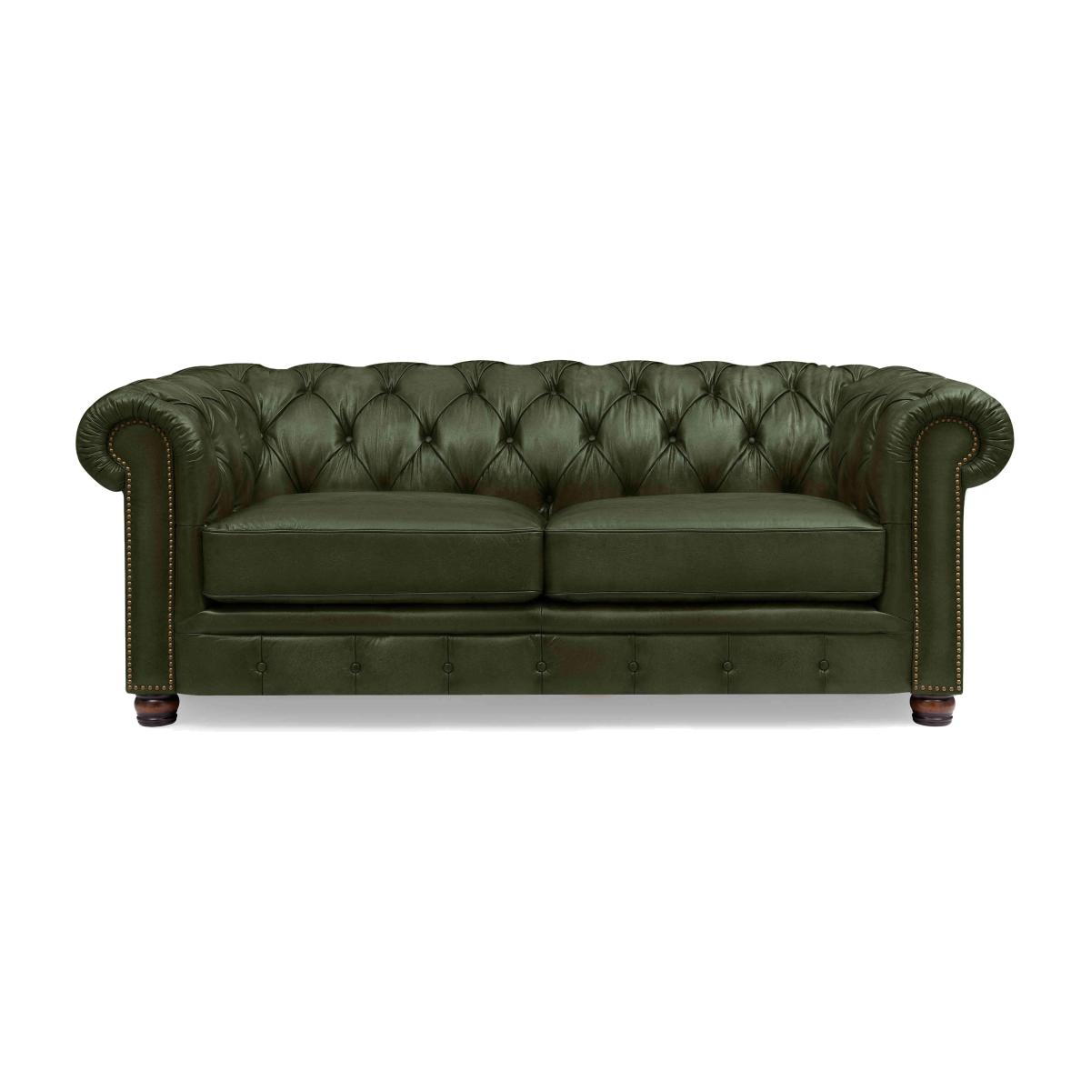 At The Helm - Shackleton 3 Seater Leather Chesterfield Sofa - Emerald
