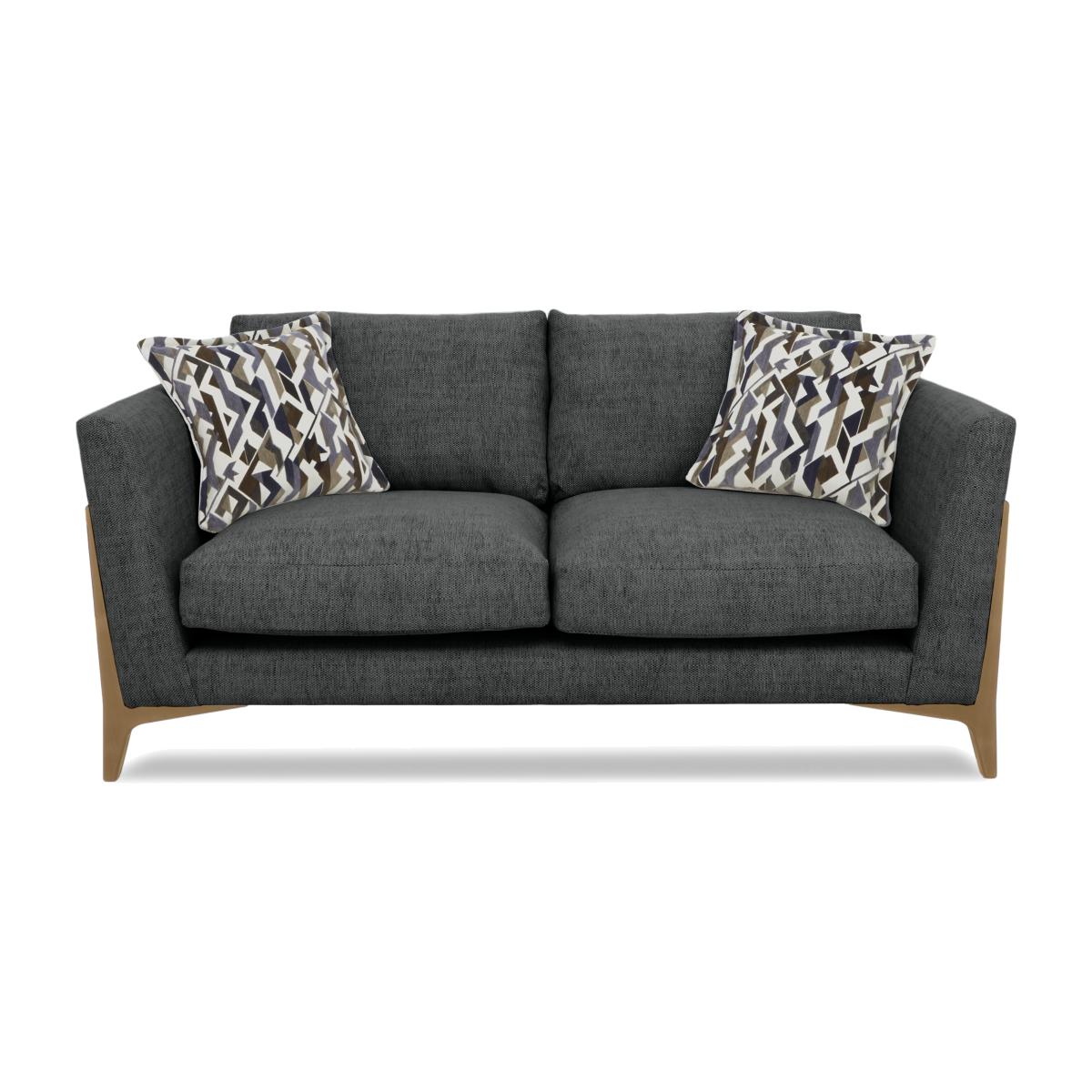 Iris 3 Seater Fabric Sofa - Elara Charcoal Mo Ft