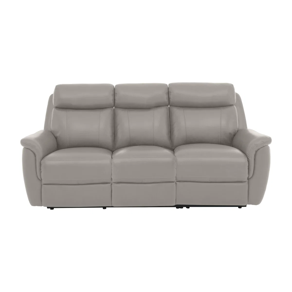Orlando 3 Seater Leather Power Recliner Sofa with Power Headrests and Lumbar Support - Grey – image 1
