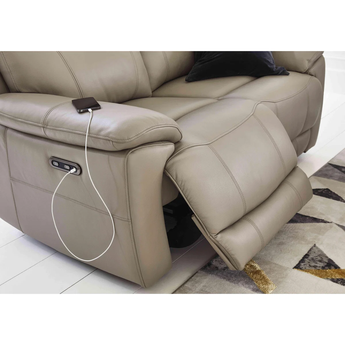 Sloane 3 Seater Leather Sofa - Florida Lead Grey – image 5