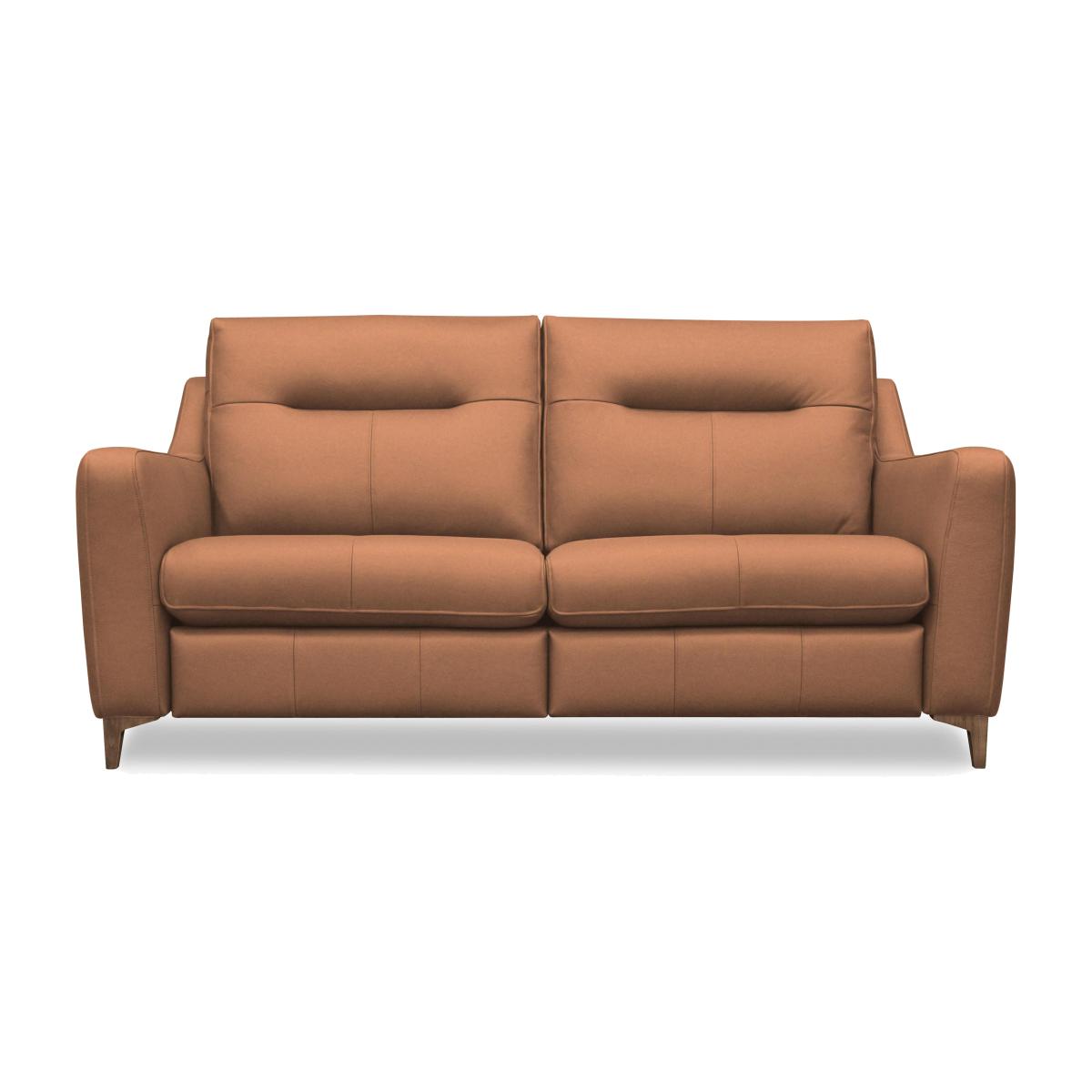 G Plan - Arlo 3 Seater Leather Power Recliner Sofa - Texas Tan with Walnut Feet