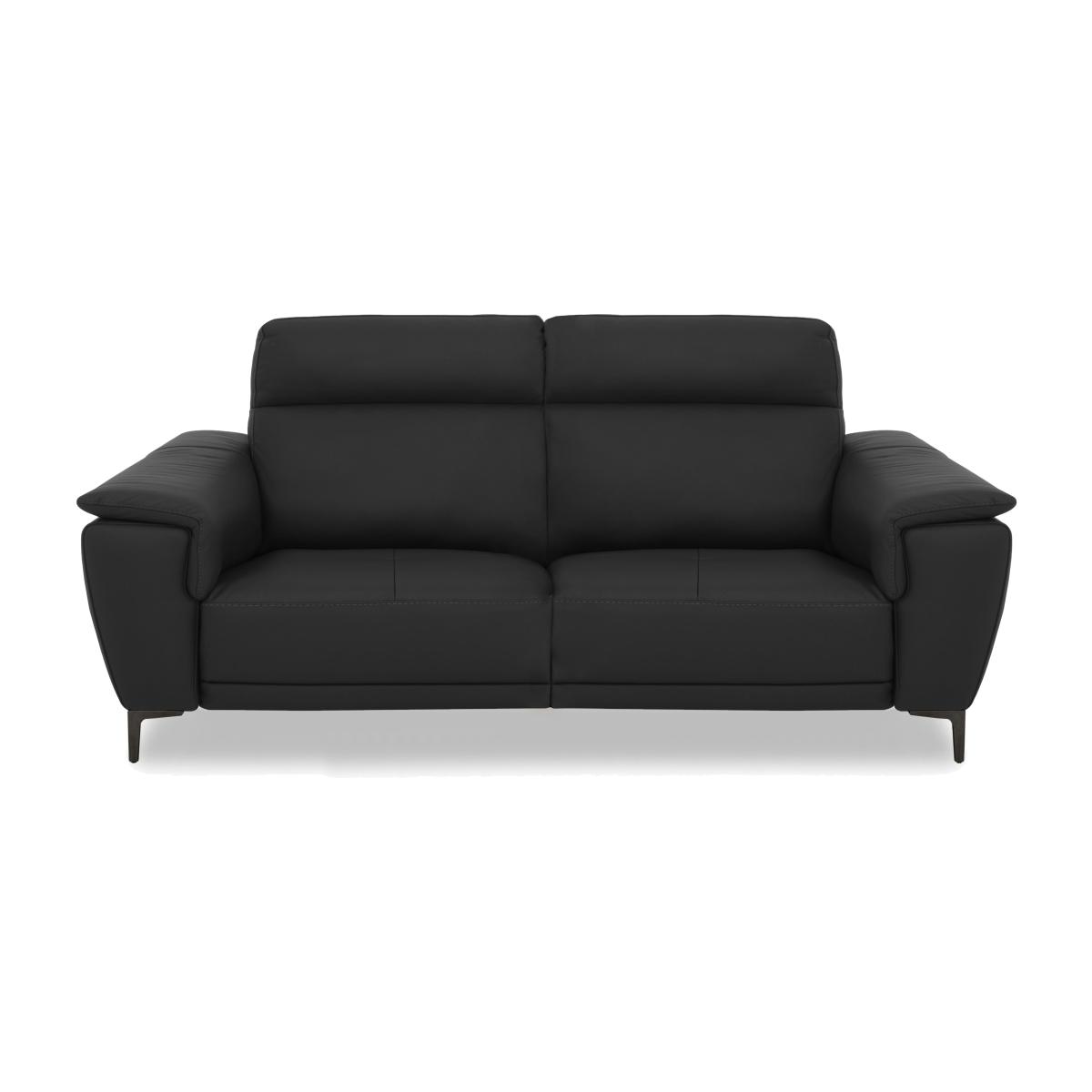 Nicoletti Italia - Amalfi 3 Seater Leather Power Recliner Sofa - Torello Nero