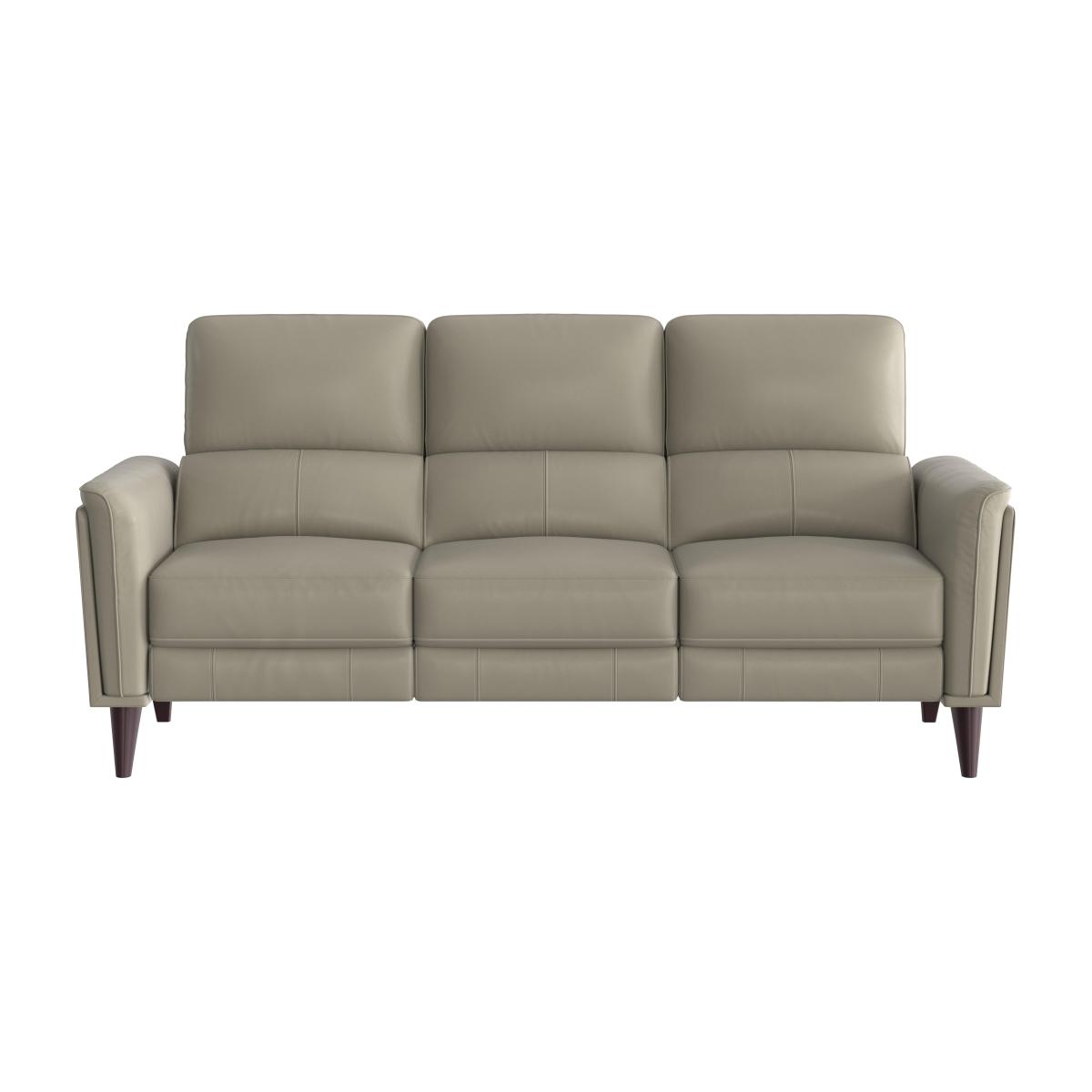 Compact Collection Klein 3 Seater BV Leather Power Recliner Sofa with Telescopic Headrests - Taupe
