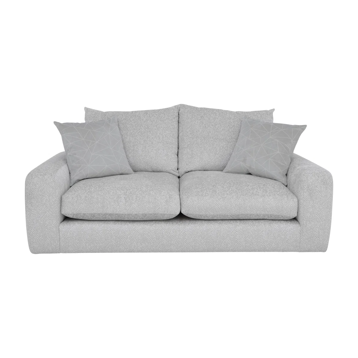 Boutique Pandora 3 Seater Fibre Fill Sofa - Chevron Silver