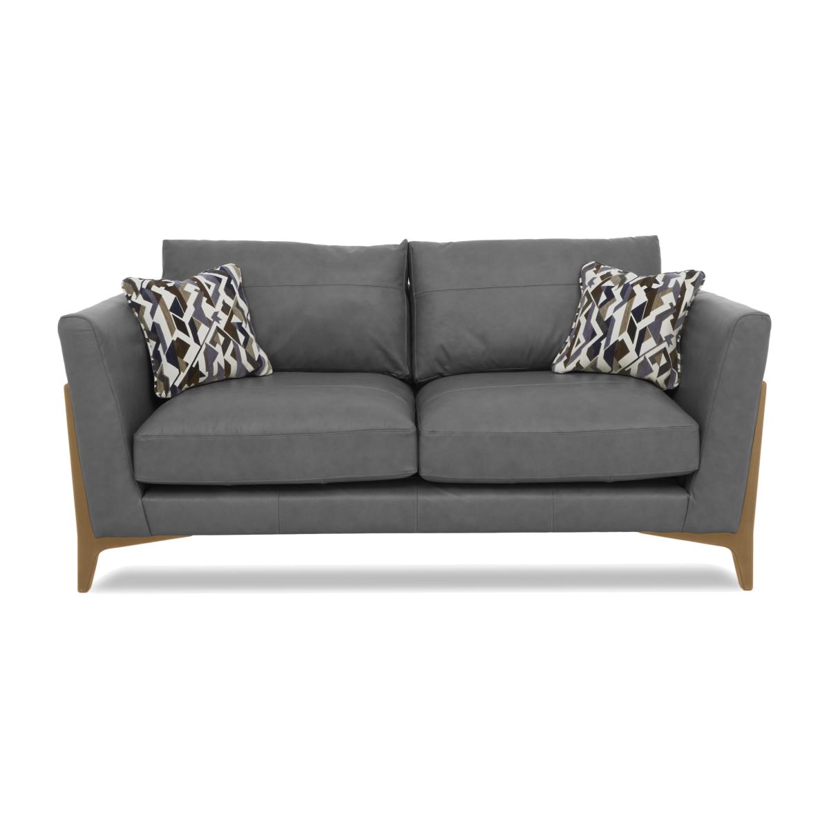 Iris 3 Seater Leather Sofa - Turino Graphite Mo Ft