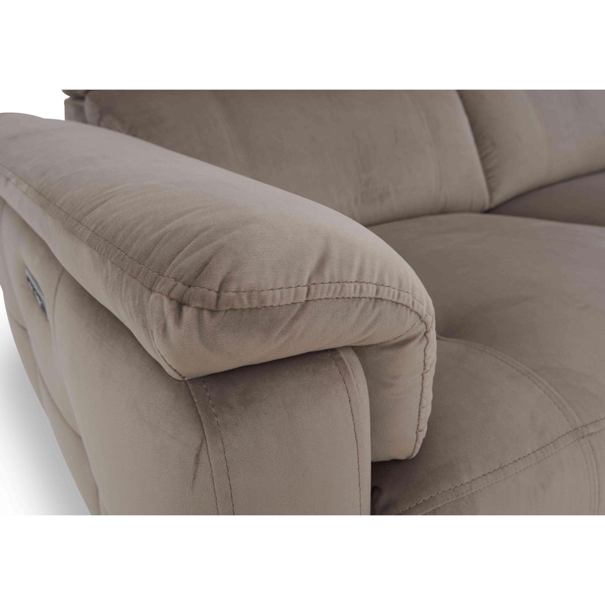 Moet 3 Seater Fabric Power Recliner Sofa with Telescopic Headrests and Smart Console – image 4